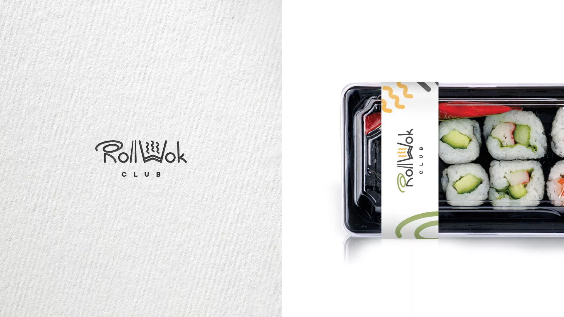 Разработка логотипа и фирменного стиля суши-бара «Roll Wok Club» в Гулькевичах